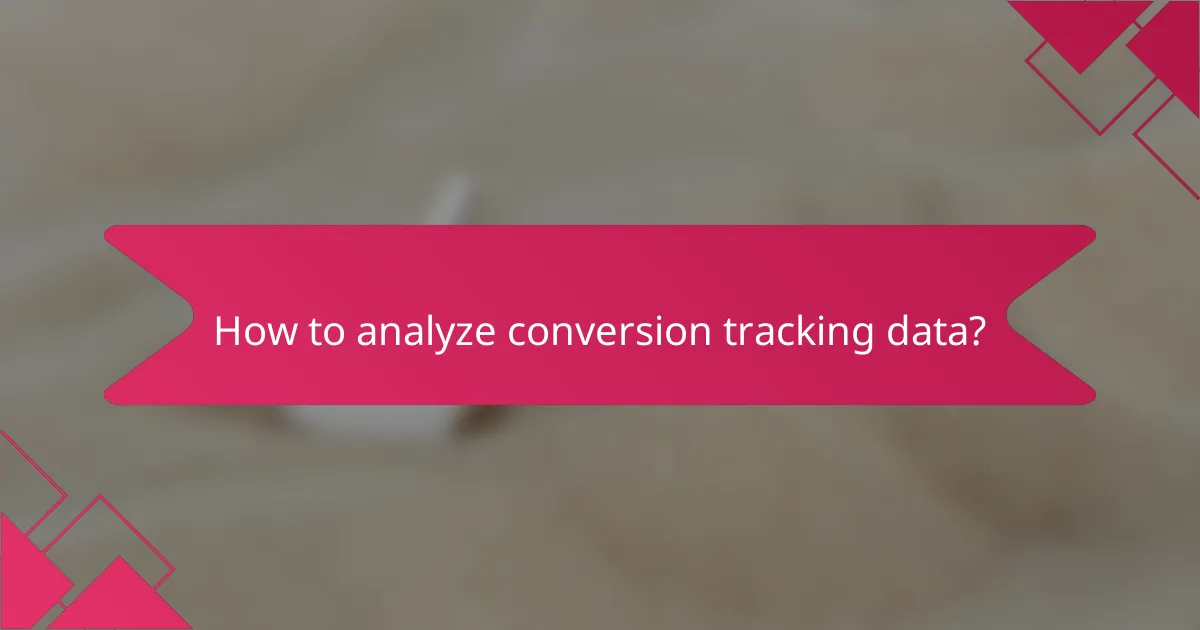 How to analyze conversion tracking data?