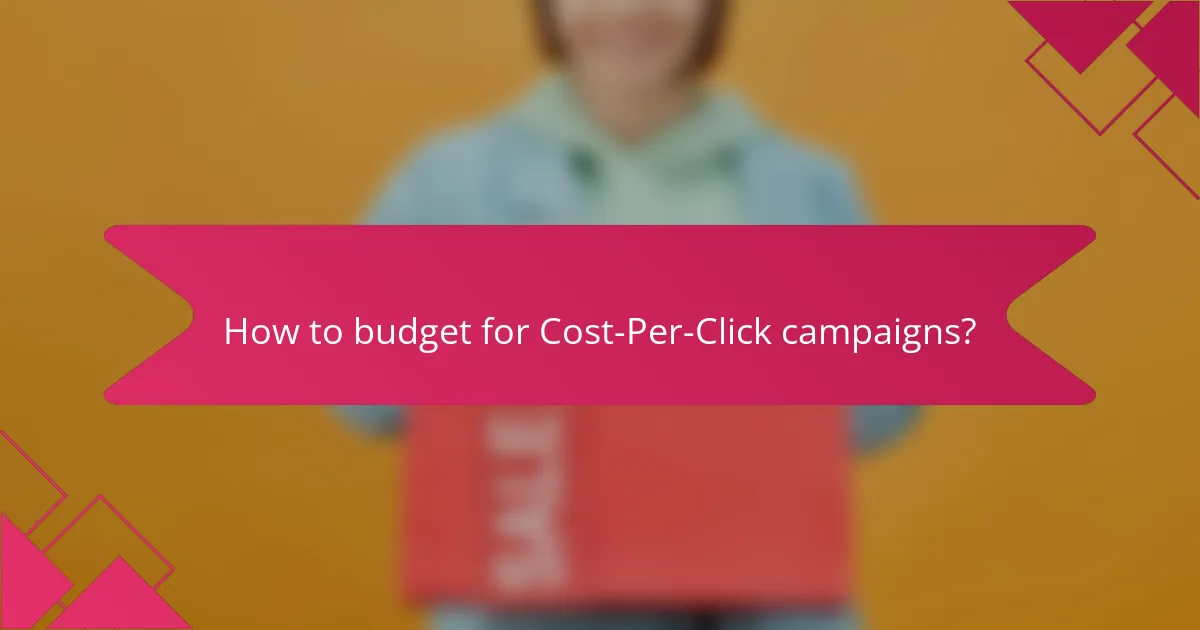 How to budget for Cost-Per-Click campaigns?