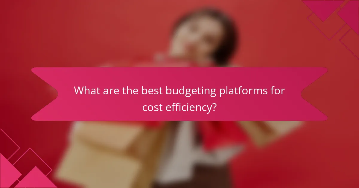 What are the best budgeting platforms for cost efficiency?