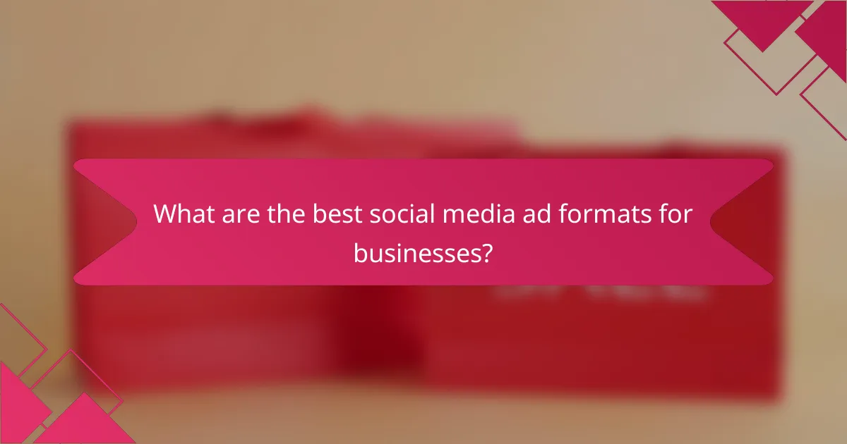 What are the best social media ad formats for businesses?